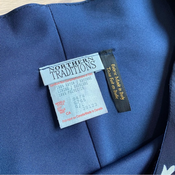 Vintage 90s Northern Traditions Maxi Dress, Floral, Navy/White, Sleeveless, M/L - Picture 8 of 9